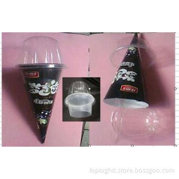 200ml Plastic Lid Disposable Ice Cream Cups Paper With Cone